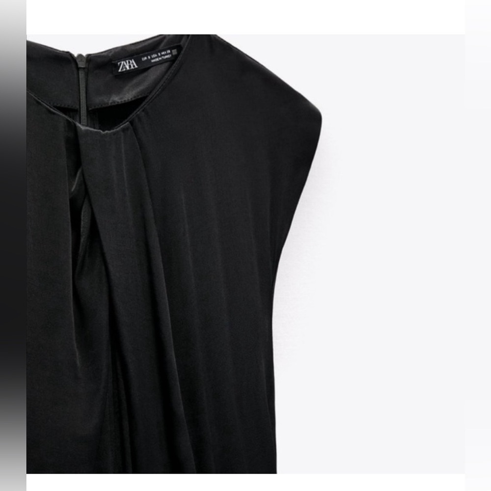 Zara Long Satin Effect Jumpsuit With Belt.. New With Tags. - Picture 6 of 7